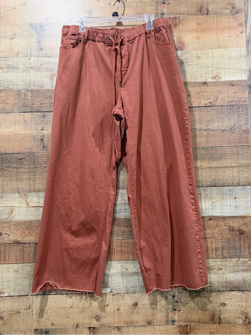 Cato Women's Wide-Leg Terra Cotta Drawstring Pants in Rust Size 18/20